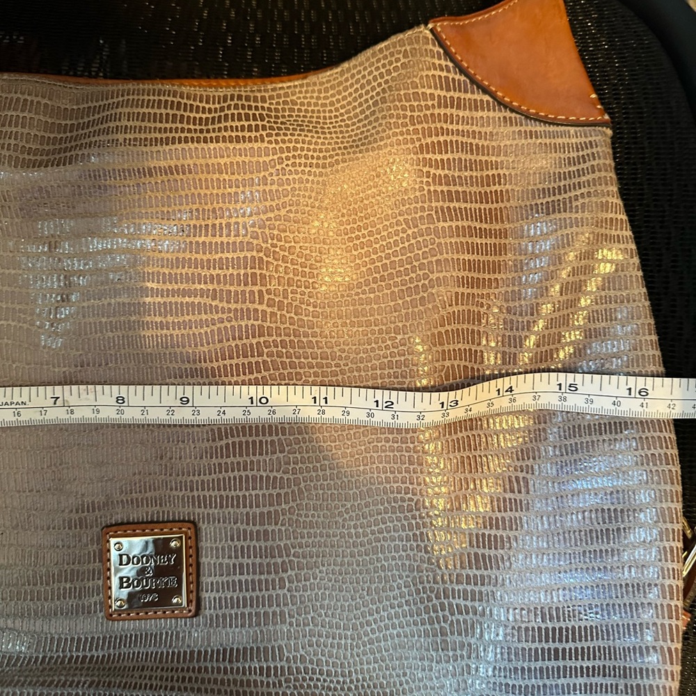 Dooney & Bourke Textured Brown and Tan Hobo Bag - Picture 8 of 9